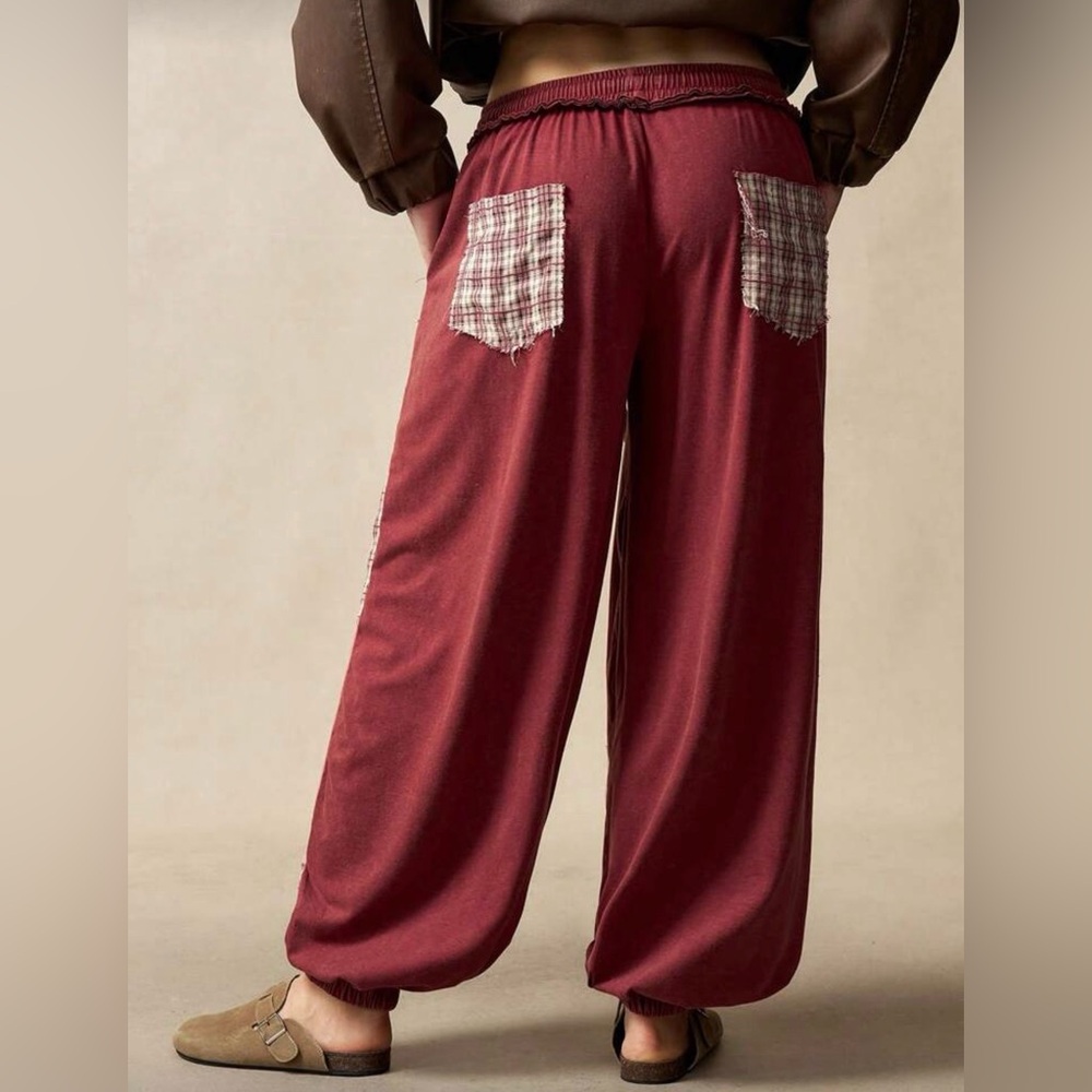 Boutique Patchwork Drawstring Bottoms, MED NWOT N… - image 4